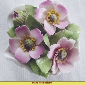 Royal Adderley Floral I Prairie Rose I Bone China Flower Cluster on Half-Shell